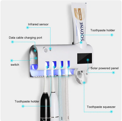 EcoClean UV Toothbrush Sanitizer & Paste Dispenser