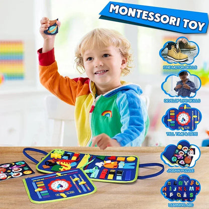 Montessori Busy Board for Toddlers – Felt Quiet Book Activity Toy