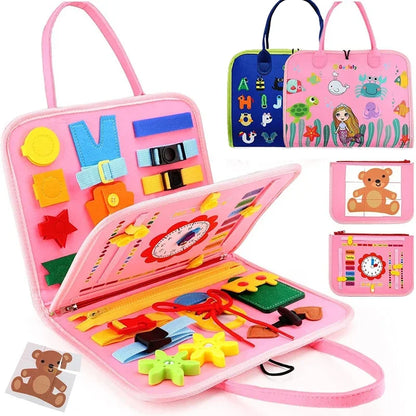 Montessori Busy Board for Toddlers – Felt Quiet Book Activity Toy