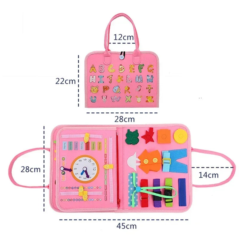 Montessori Busy Board for Toddlers – Felt Quiet Book Activity Toy