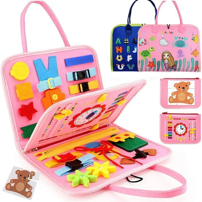 Montessori Busy Board for Toddlers – Felt Quiet Book Activity Toy
