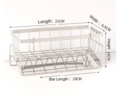 Stainless Steel Sink Organizer Rack – Sponge, Brush & Rag Holder for Kitchen